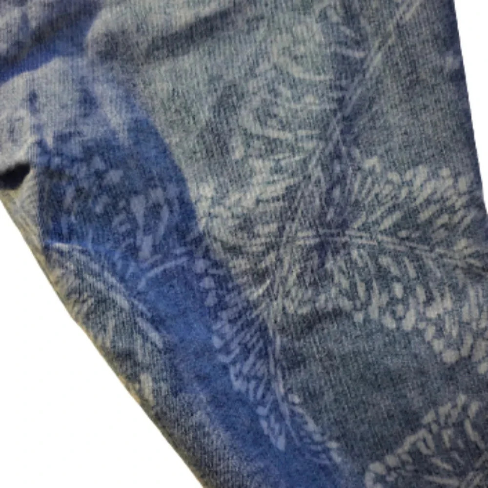 Chaps Denim Leaf Print Capris. Madden capri - Picture 7 of 14